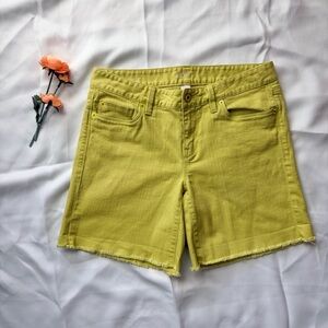 Ann Taylor LOFT Women's Yellow/Lime Shorts - Size 4 Original Fit